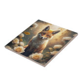 かわいいキツネと花 タイル (側面)