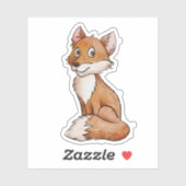かわいいキツネのステッカー シール (シート)