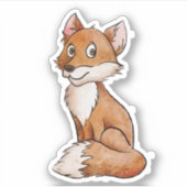 かわいいキツネのステッカー シール (正面)