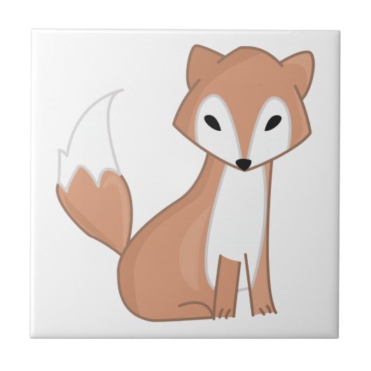 かわいいキツネのデジタルイラストレーション タイル (正面)