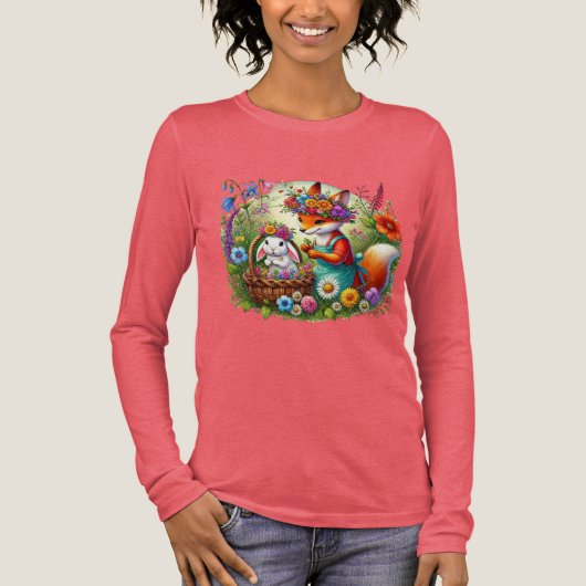 かわいいキツネのバニー愛好家 トライブレンドTシャツ (正面)