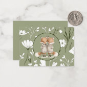 かわいいキツネの友情バレンタインデー ノートカード (正面/裏面インサイチュ)