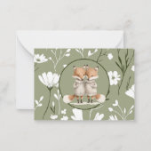 かわいいキツネの友情バレンタインデー ノートカード (正面)