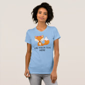 かわいいキツネの女の子カスタムテキストストーン Tシャツ (正面フル)