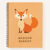 かわいいキツネの子供向け森の動物たち ノートブック (正面)