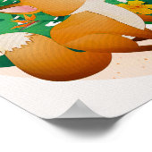 かわいいキツネの子供部屋ポスター 星 ぬりえ 幼児期 プリント (角)