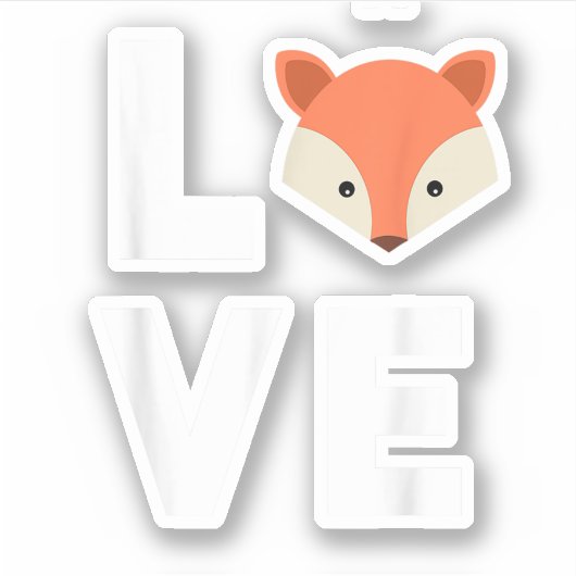 かわいいキツネの愛らしい動物の顔 シール (正面)