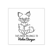 かわいいキツネの本のしおり ラバースタンプ (インプリント)