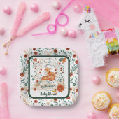 かわいいキツネの森のフローラの赤ちゃんシャワー ペーパープレート (パーティー)