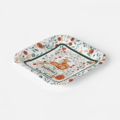 かわいいキツネの森のフローラの赤ちゃんシャワー ペーパープレート (傾斜あり)