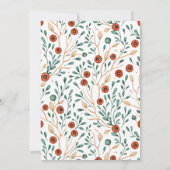 かわいいキツネの森のフローラ赤ちゃんシャワー招待状 招待状 (裏面)