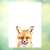 かわいいキツネの水色のポートレート ウィンドウサイン (シート3)