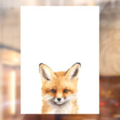 かわいいキツネの水色のポートレート ウィンドウサイン (シート2)