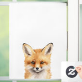かわいいキツネの水色のポートレート ウィンドウサイン (ホーム)