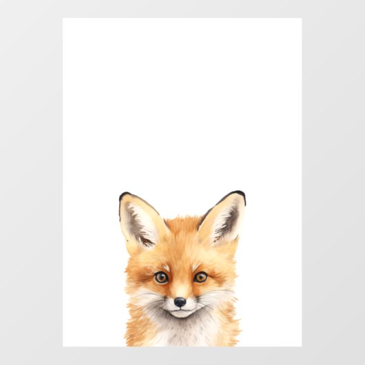 かわいいキツネの水色のポートレート ウィンドウサイン (シート)