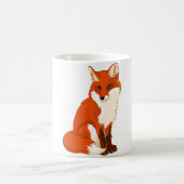 かわいいキツネの着席のマグ コーヒーマグカップ (中央)