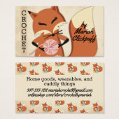 かわいいキツネの糸編み物クロチェットホームズパン (正面&裏面)