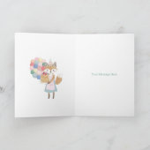 かわいいキツネの誕生日カード カード (内部)