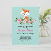 かわいいキツネの赤ちゃんシャワー 招待状 (スタンド正面)