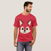 かわいいキツネの顔 ハロウィン コスチューム 面白い 誕生日 Tシャツ (正面フル)
