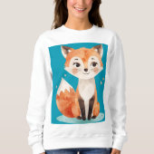 かわいいキツネのTシャツ スウェットシャツ (正面)