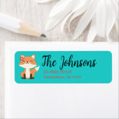 かわいいキツネをテーマにした差出人住所ラベル動物 ラベル (インサイチュ)