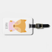 かわいいキツネイラストレーション – カスタマイズ可能 ラゲッジタグ (正面横)