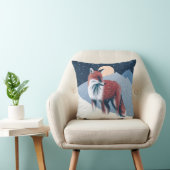 かわいいキツネインザウィンタースノーイラストレーション クッション (椅子)