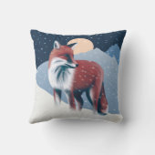 かわいいキツネインザウィンタースノーイラストレーション クッション (裏面)