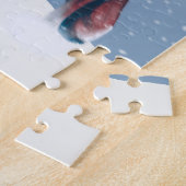 かわいいキツネインザウィンタースノーイラストレーション ジグソーパズル (側面)