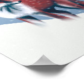 かわいいキツネインザウィンタースノーイラストレーション ポスター (角)