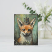 かわいいキツネインザクラウン ポストカード (スタンド正面)