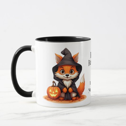 かわいいキツネウィザードハットキッズハロウィーン マグカップ (左)