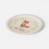 かわいいキツネウッドランドベビーシャワー ペーパープレート (アングル)