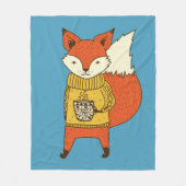 かわいいキツネカスタムのカラーフリースブランケット フリースブランケット (正面)