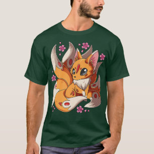 かわいいキツネキツネ日本のナインテールキツネマジカ Tシャツ