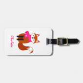 かわいいキツネクリスマスキッズ ラゲッジタグ (正面横)