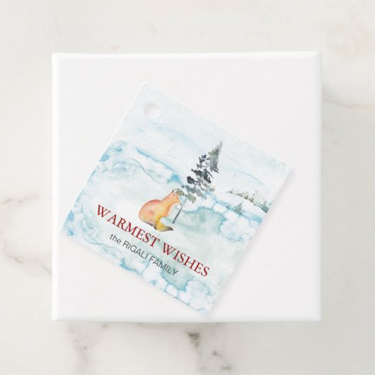 かわいいキツネクリスマスギフトタグテンプレート フェイバータグ (インサイチュ)