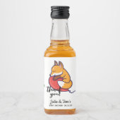 かわいいキツネサンキューベイビーシャワーミニ リキュールボトルラベル (正面)