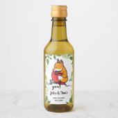 かわいいキツネサンキューベイビーシャワーミニ ワインラベル (正面)