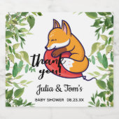 かわいいキツネサンキューベイビーシャワー ビールラベル (シングルラベル)