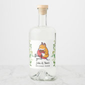 かわいいキツネサンキューベイビーシャワー リキュールボトルラベル (正面)