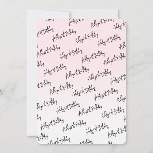 かわいいキツネスクリプト女の子1歳の誕生日 招待状 (裏面)