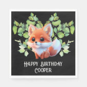 かわいいキツネスケッチ森林動物の森の友人 スタンダードランチョンナプキン (正面)