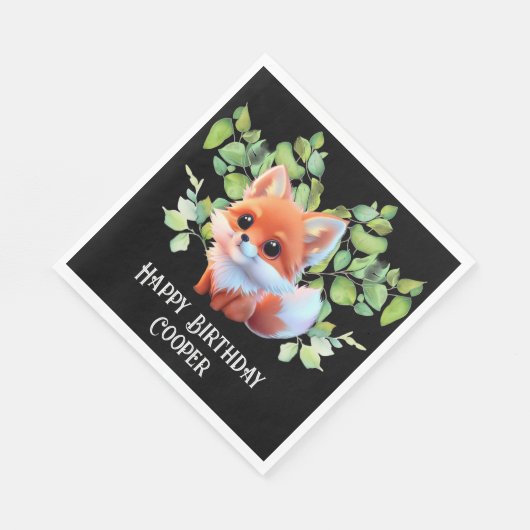 かわいいキツネスケッチ森林動物の森の友人 スタンダードランチョンナプキン (角)