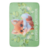 かわいいキツネスケッチ森林動物の森の友人 バスマット (正面縦)