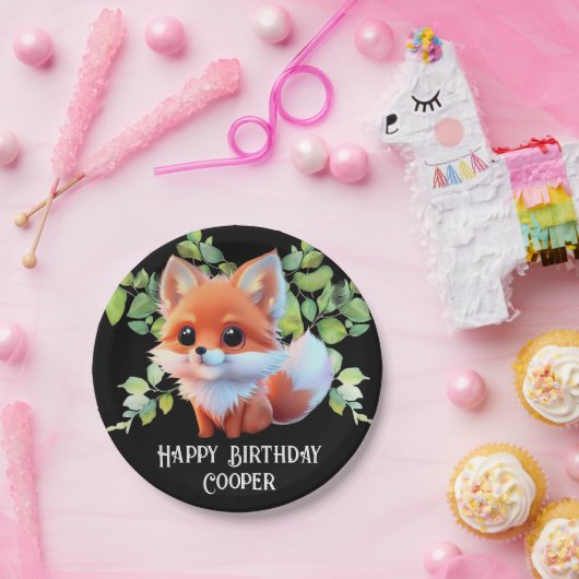 かわいいキツネスケッチ森林動物の森の友人 ペーパープレート (パーティー)