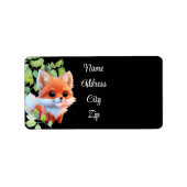 かわいいキツネスケッチ森林動物の森の友人 ラベル (正面)