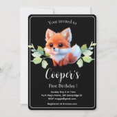 かわいいキツネスケッチ森林動物の森の友人 招待状 (正面)