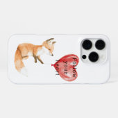 かわいいキツネハートバルーン iPhoneケース (裏面横)